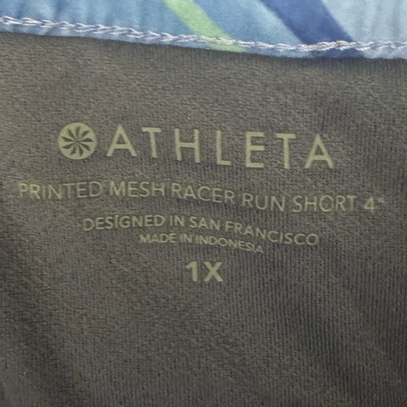 Athleta Printed Mesh Racer Run Shorts Size 1X - Picture 4 of 5